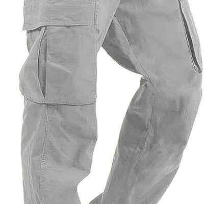 Mens Cargo Pants Casual Hiking Pants Joggers Athletic Pants Cotton Loose Straight Sweatpants for Men