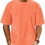 Oversized Tshirts for Men Short Sleeve Vintage Washed Basic Loose Tees