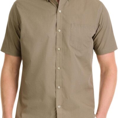 Men's Wrinkle Free Short  Button Down Check Shirt