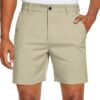 Men’s Golf Dress Shorts Flat Front Hybrid 7 Inch Lightweight Quick Dry Chino Casual with Pockets