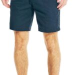 Men’s Classic Fit Flat Front Stretch Solid Chino 8.5″ Deck Shorts